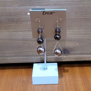 Erica Crimzon Rose Gold Tone Dangling Earrings